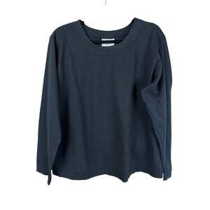 NWT Norm Thompson Black Scoop-Neck Long Sleeve Top Size XL USA